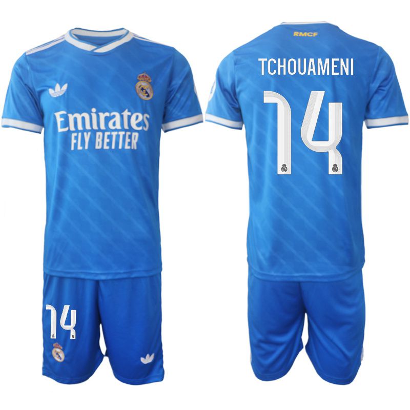 Men 2025-2026 Club Real Madrid away blue #14 Soccer Jersey->real madrid jersey->Soccer Club Jersey
